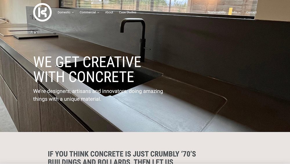 Website for a bespoke concrete client