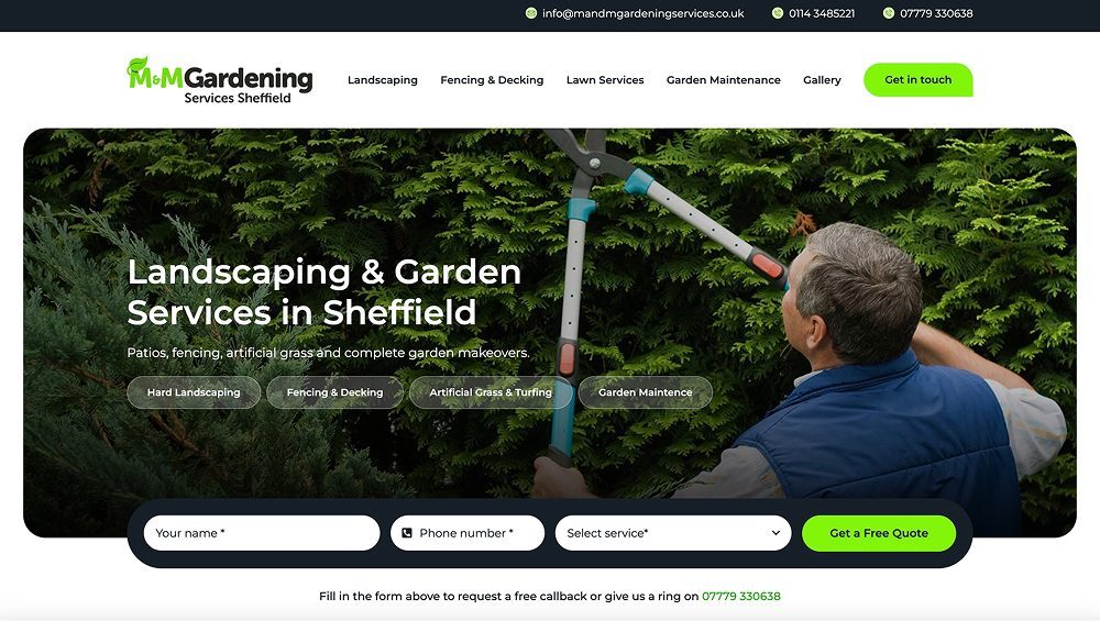 Website for a landscaping & gardens client